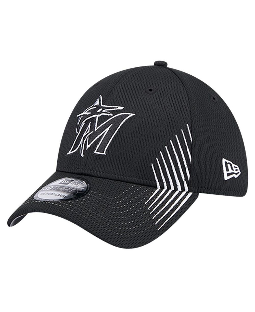 Мужская кепка New Era Miami Marlins Active Dash Mark 39THIRTY Flex, черная