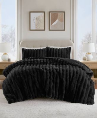 Одеяло Madison Park Jasmine Faux Fur Reverse to Velvet, 3-Pc. Comforter Set, King