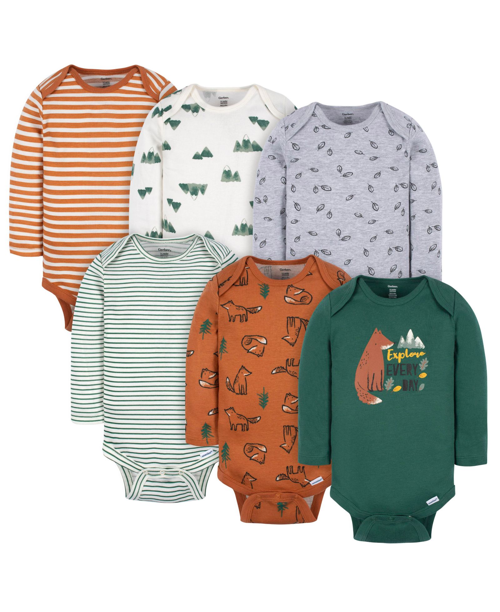 Gerber Боди для новорожденных, 6 шт