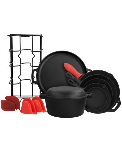 Набор посуды из чугуна MegaChef 12 Piece Round PreSeasoned