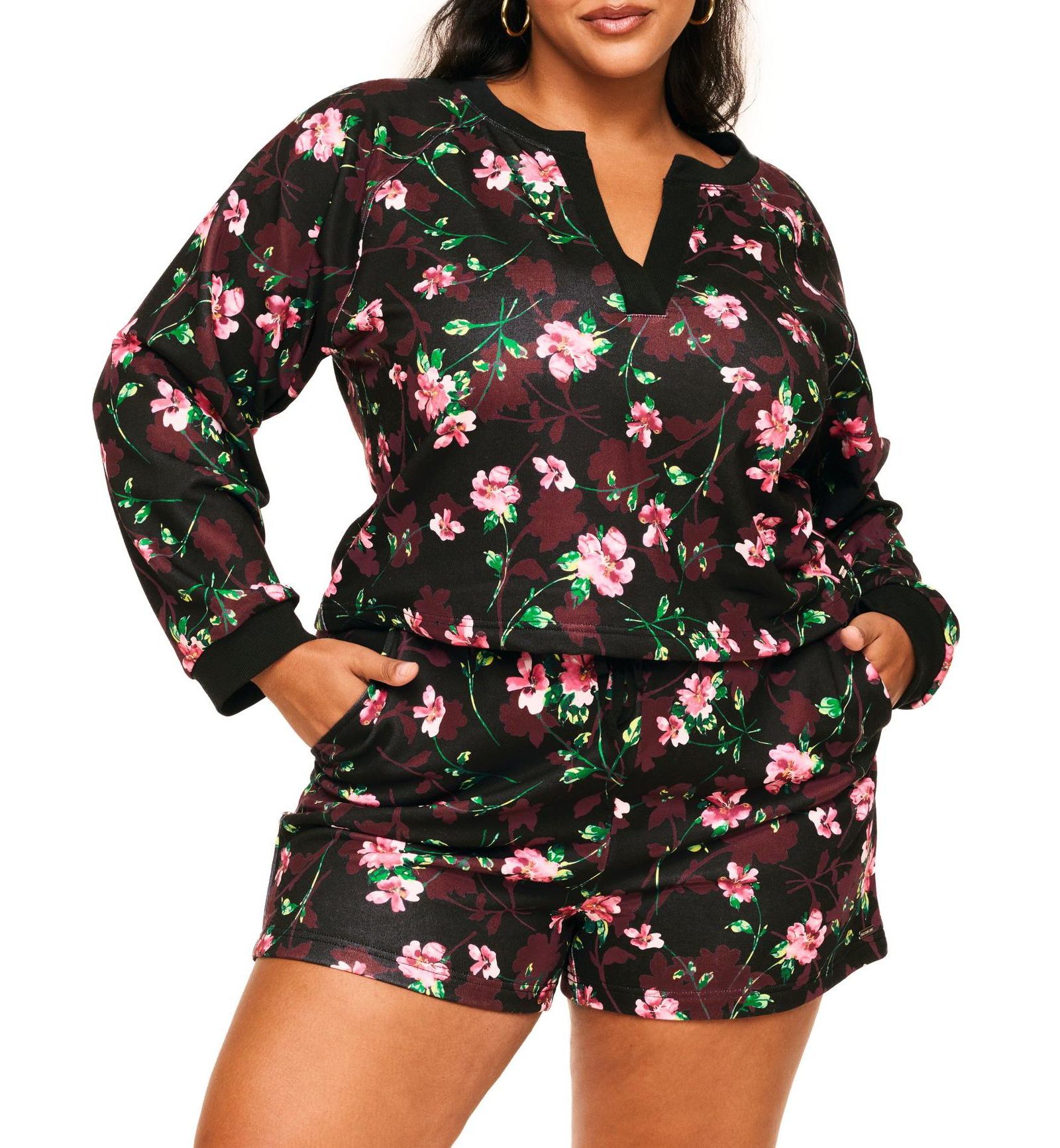 Adore Me Plus Size Lesley Sweatshirt & Shorts Set