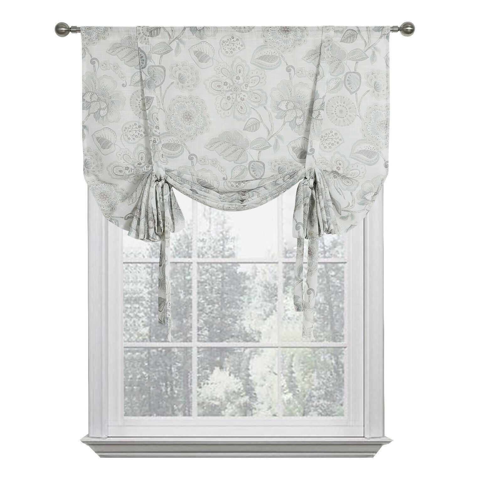 Тюль Kate Aurora Shabby Chic с цветочным принтом Jacobean, однослойная занавеска на липучке
