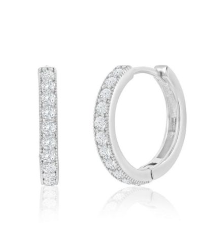 Simona серебряные серьги-кольца 19mm с CZ