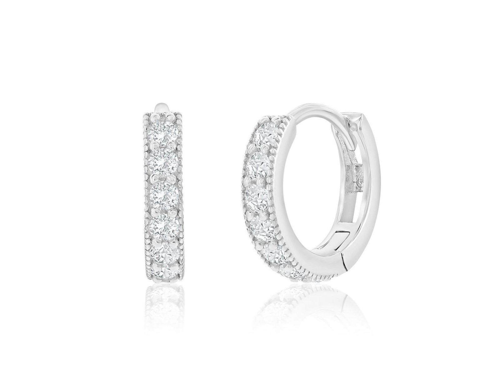 Серьги-кольца Simona из стерлингового серебра с CZ 13mm