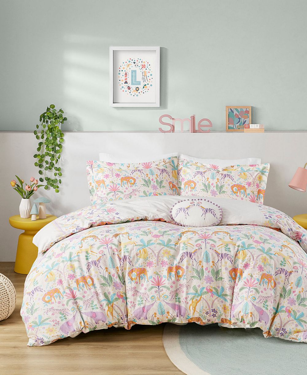 Комплект из 4 предметов Intelligent Design Lulu Floral Reversible Duvet Cover