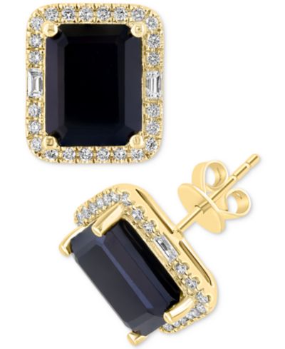 Серьги-гвоздики EFFY® с розовым аметистом (5-1/2 ct. t.w.) и бриллиантами (3/8 ct. t.w.) в золоте 14k