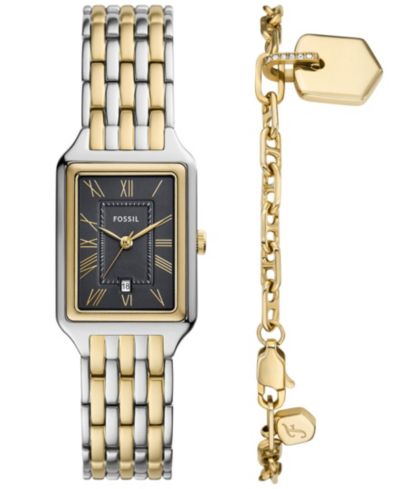 Женский набор часов и браслета Fossil Raquel Two-Tone Stainless Steel, 23mm