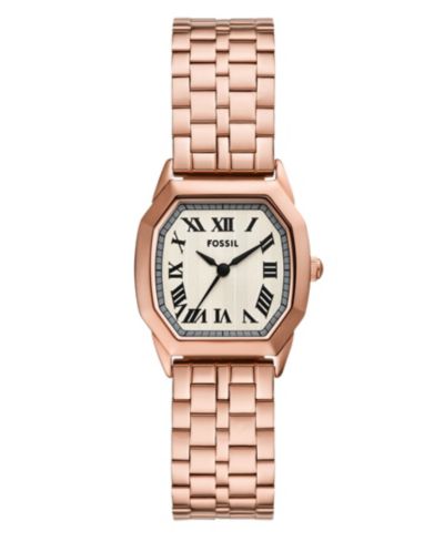 Fossil Женские часы Harlow Three-Hand из розового золота и нержавеющей стали, 27mm