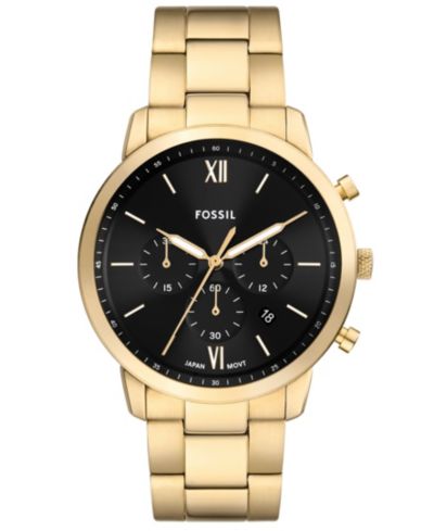 Fossil Мужские часы Neutra Chronograph, золото, сталь, 44mm