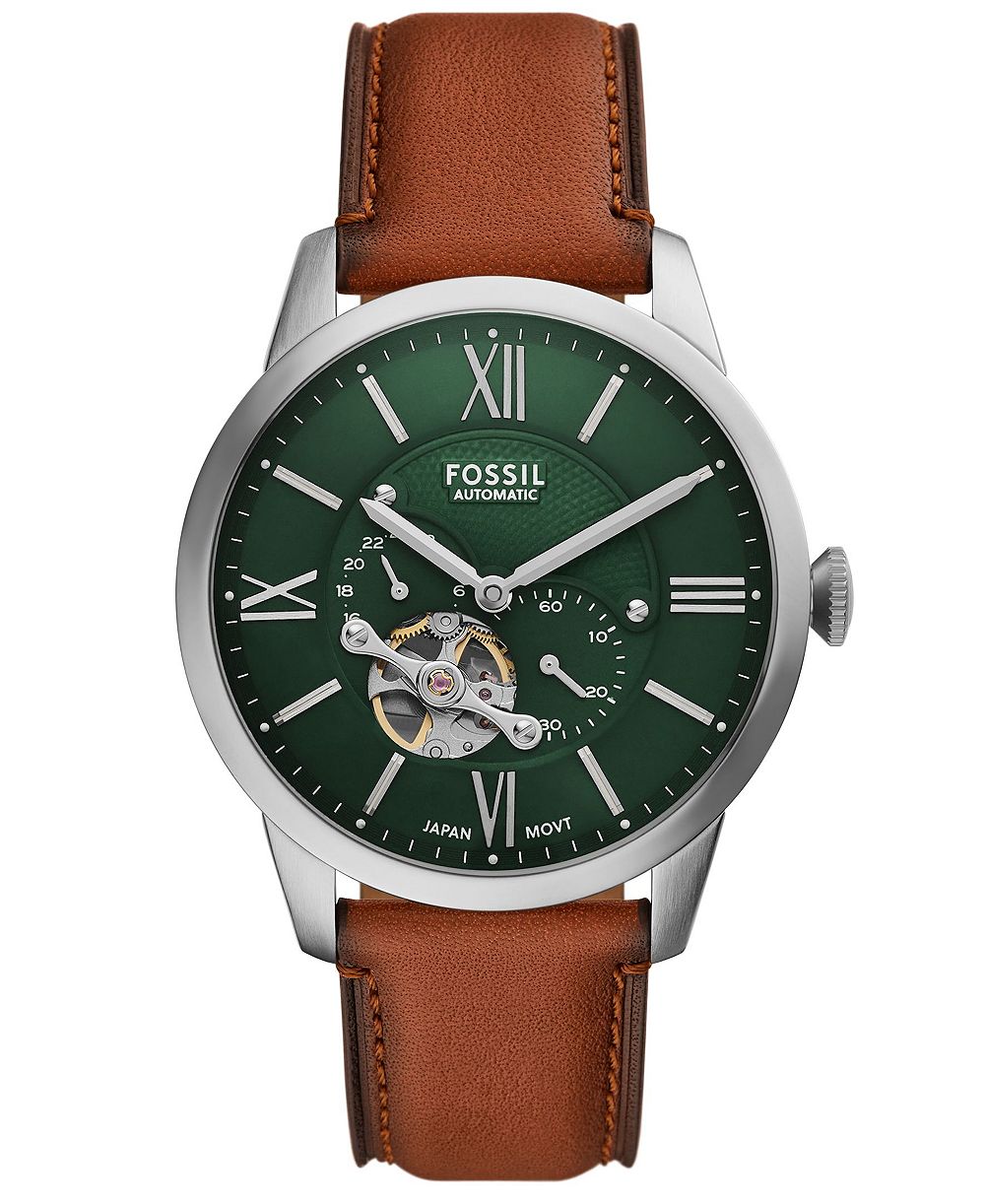 Мужские часы Fossil Townsman Automatic Brown Leather 44mm