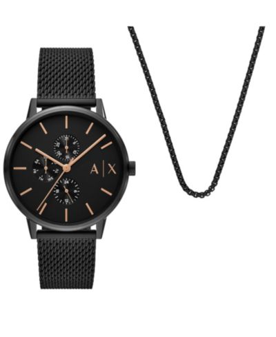 Мужские кварцевые многофункциональные часы A|X Armani Exchange Black Stainless Steel 42mm