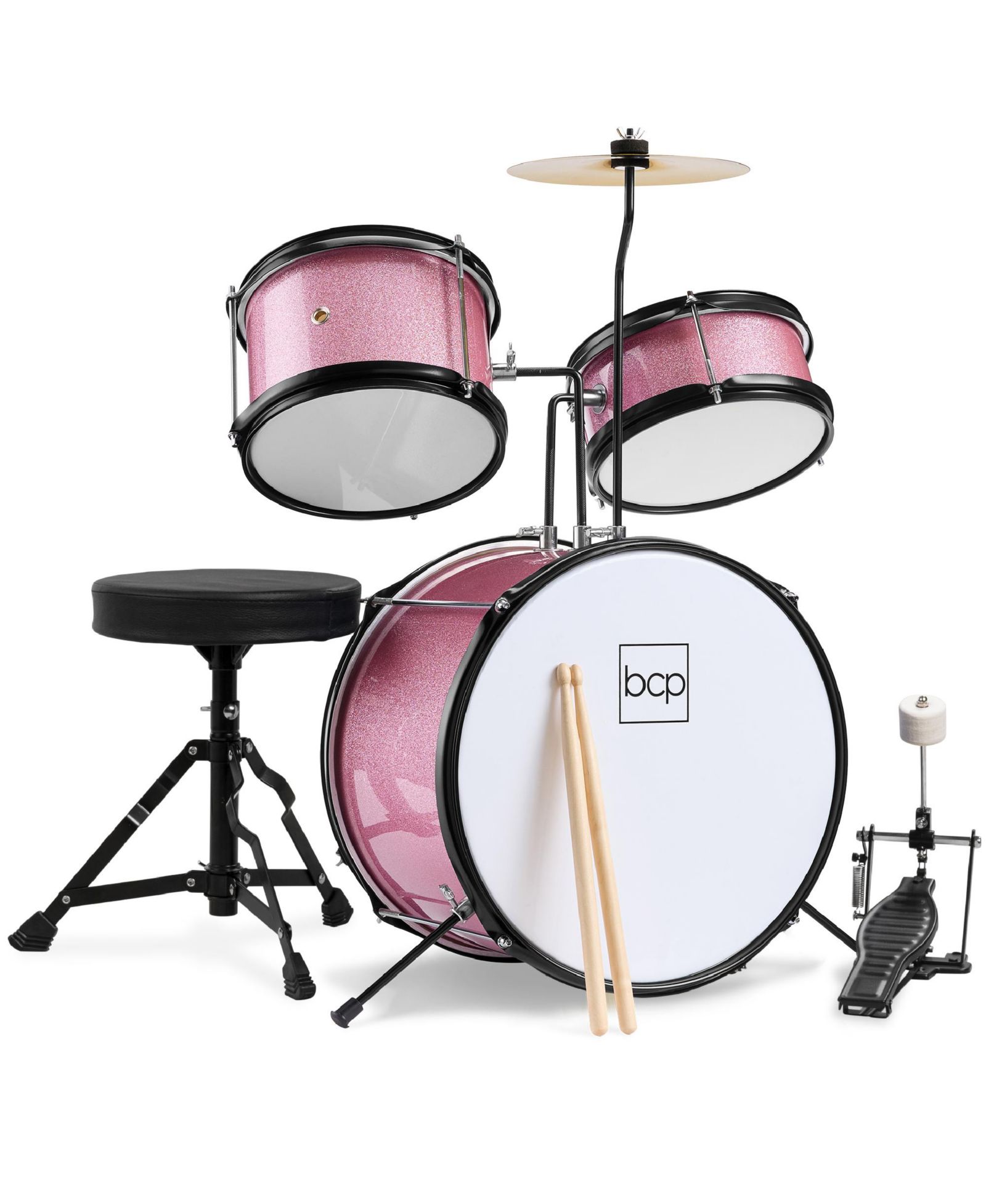 Best Choice Products Beginner 3-Piece Drum Set, Ages 3+