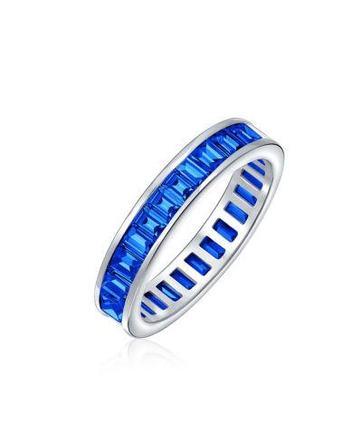 Кольцо Bling Jewelry Eternity с изумрудно-багетным огранением CZ, 925 Sterling Silver