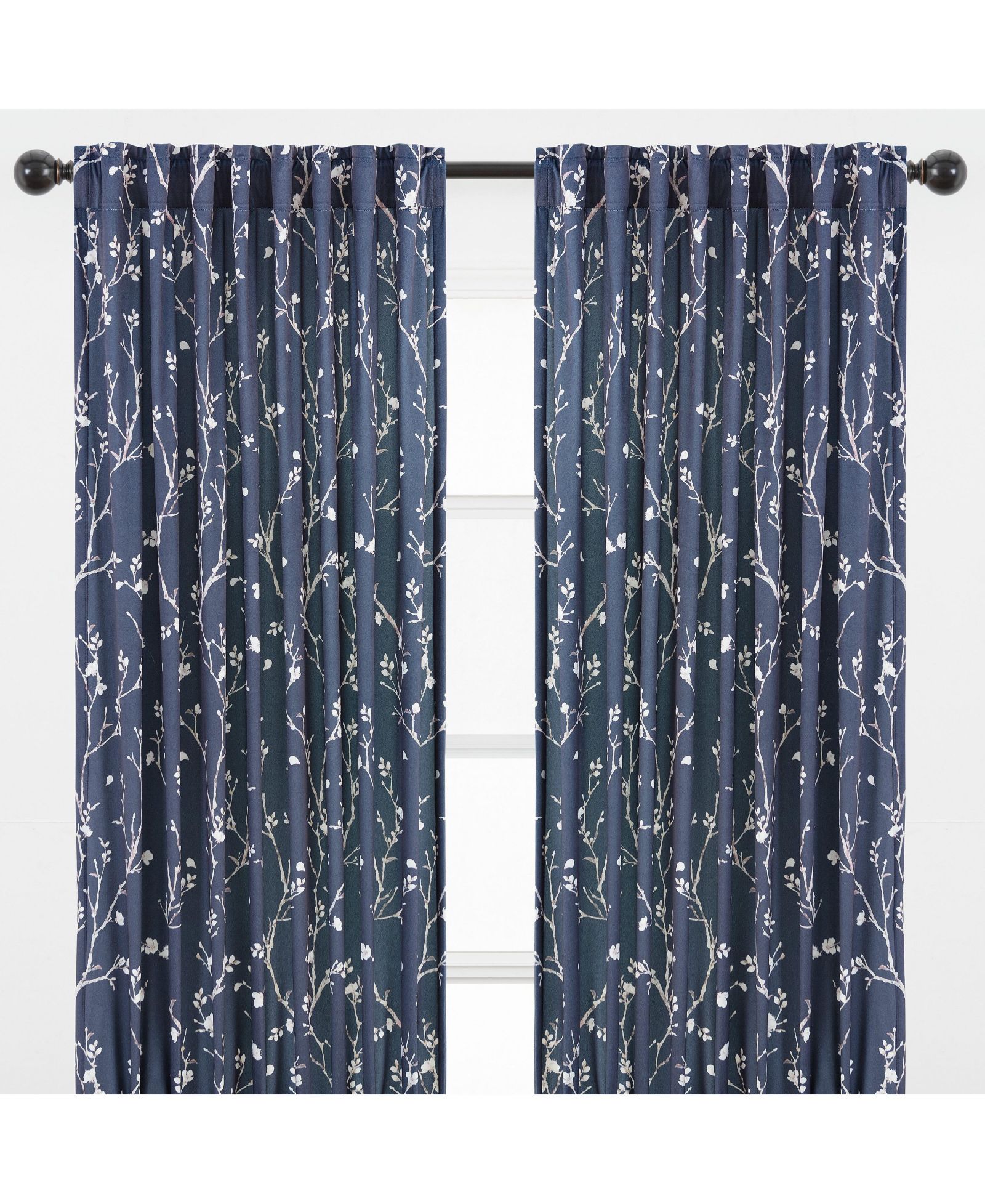 Chanasya Premium 2-Panel Sakura Cherry Tree Soft Velvet Curtains - 3-in-1 Back Tab, Rod Pocket, Ring Tab- for Windows Living Room Bedroom - Partial Room Darkening Drapes for Privacy 52 x 63 Inches