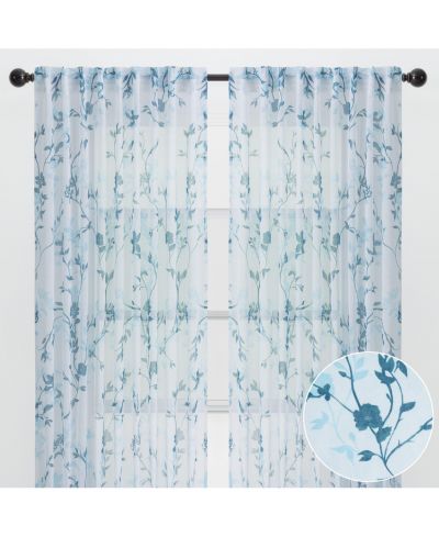 Комплект штор Chanasya Premium 2-Panel Floral Textured Sheer