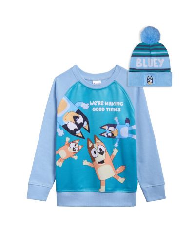 Флисовая толстовка и хлопковая шапка Bluey для маленьких мальчиков