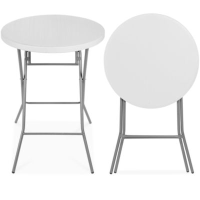 Best Choice Products 32in Bar Height Folding Table, Indoor Outdoor Accessory w/ Thick Table Top, 330lb Capacity