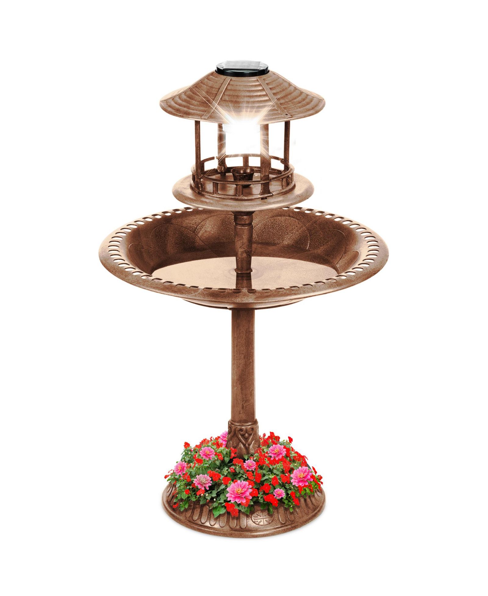 Садовый фонтан-чаша Best Choice Products Solar Outdoor Bird Bath с кашпо