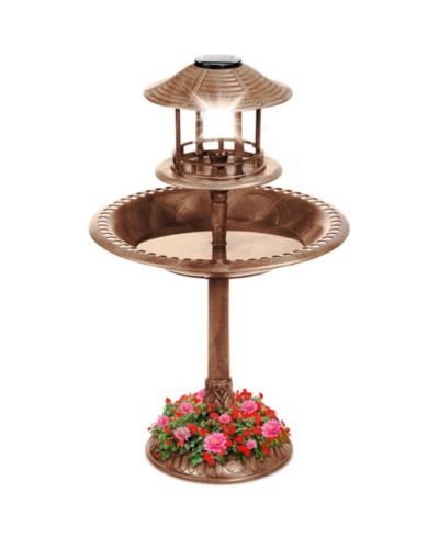 Садовый фонтан-чаша Best Choice Products Solar Outdoor Bird Bath с кашпо