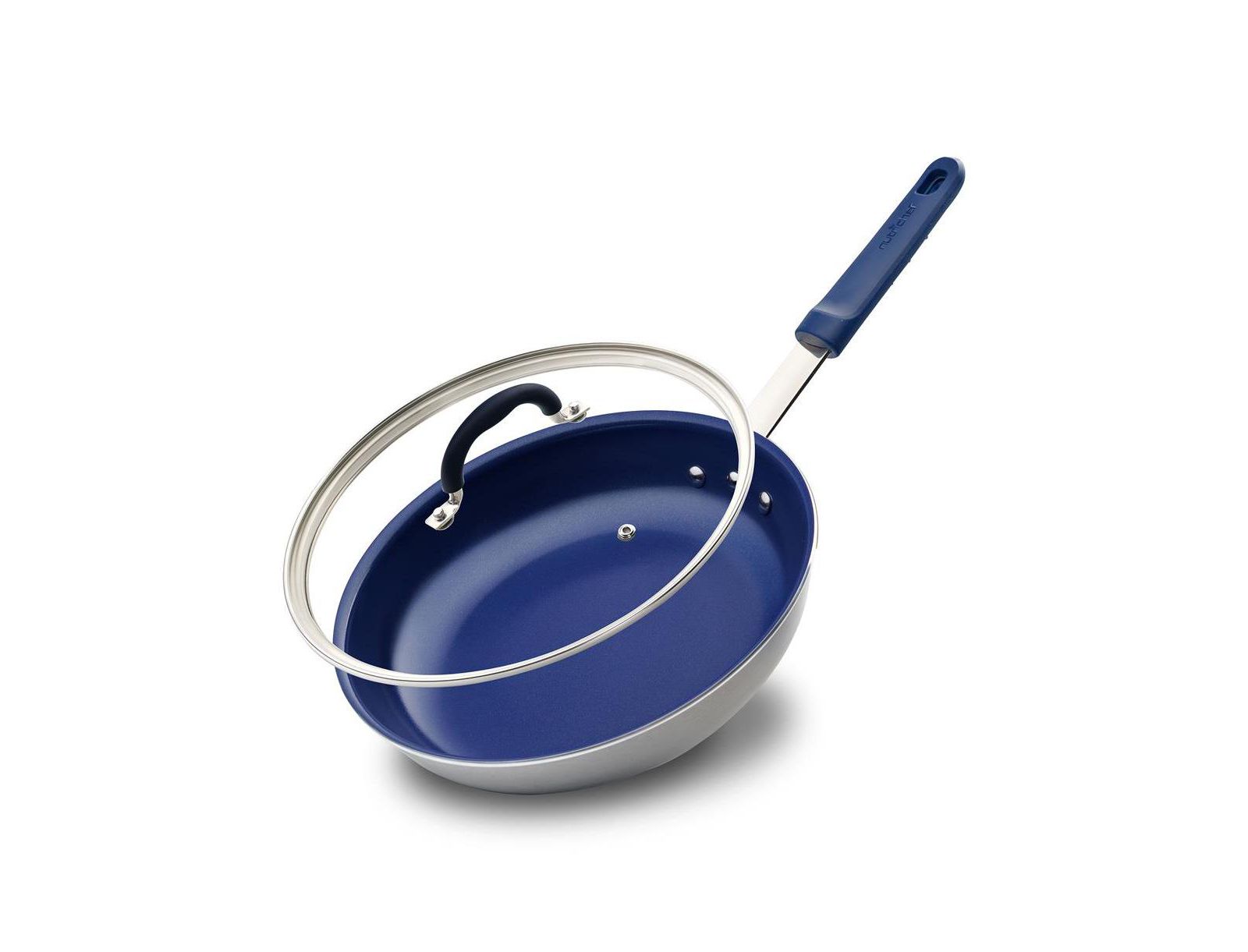 Сковорода NutriChef 10'' Medium с крышкой, с силиконовой ручкой и керамическим покрытием
