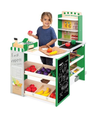 Best Choice Products Grocery Store Cash Register and Chalkboard 40+ Piece Playset, Ages 3+
