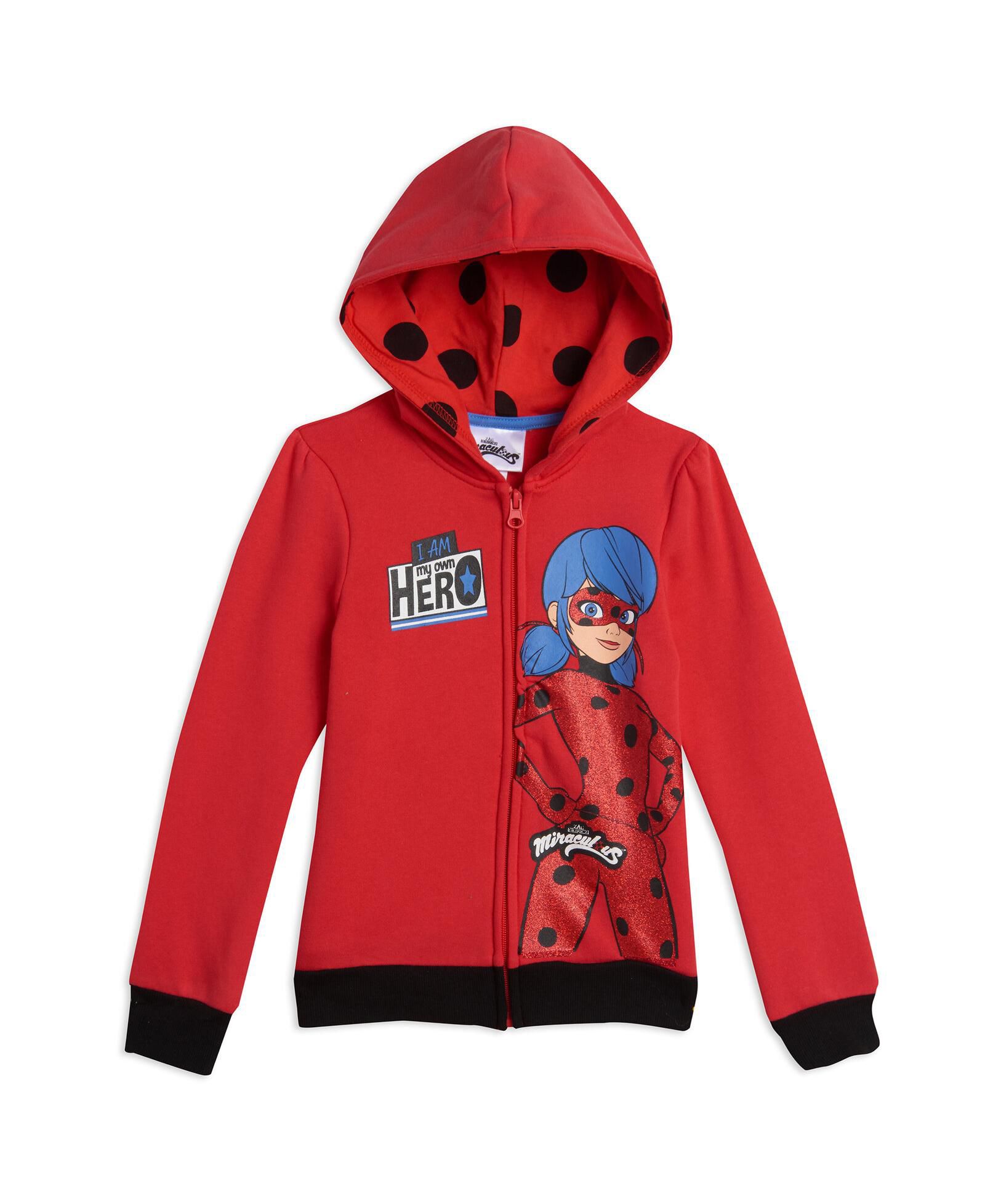 Худи Miraculous Ladybug на молнии для маленьких девочек