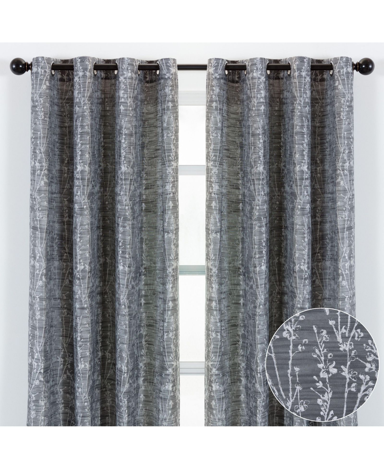 Шторы Chanasya Premium 2-Panel Floral Jacquard Textured 52 x 96 Inch Long