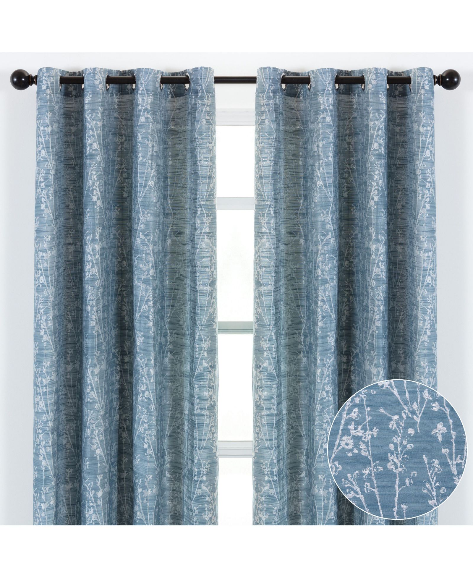 Шторы Chanasya Premium 2-Panel Floral Jacquard 52 x 63 Inch