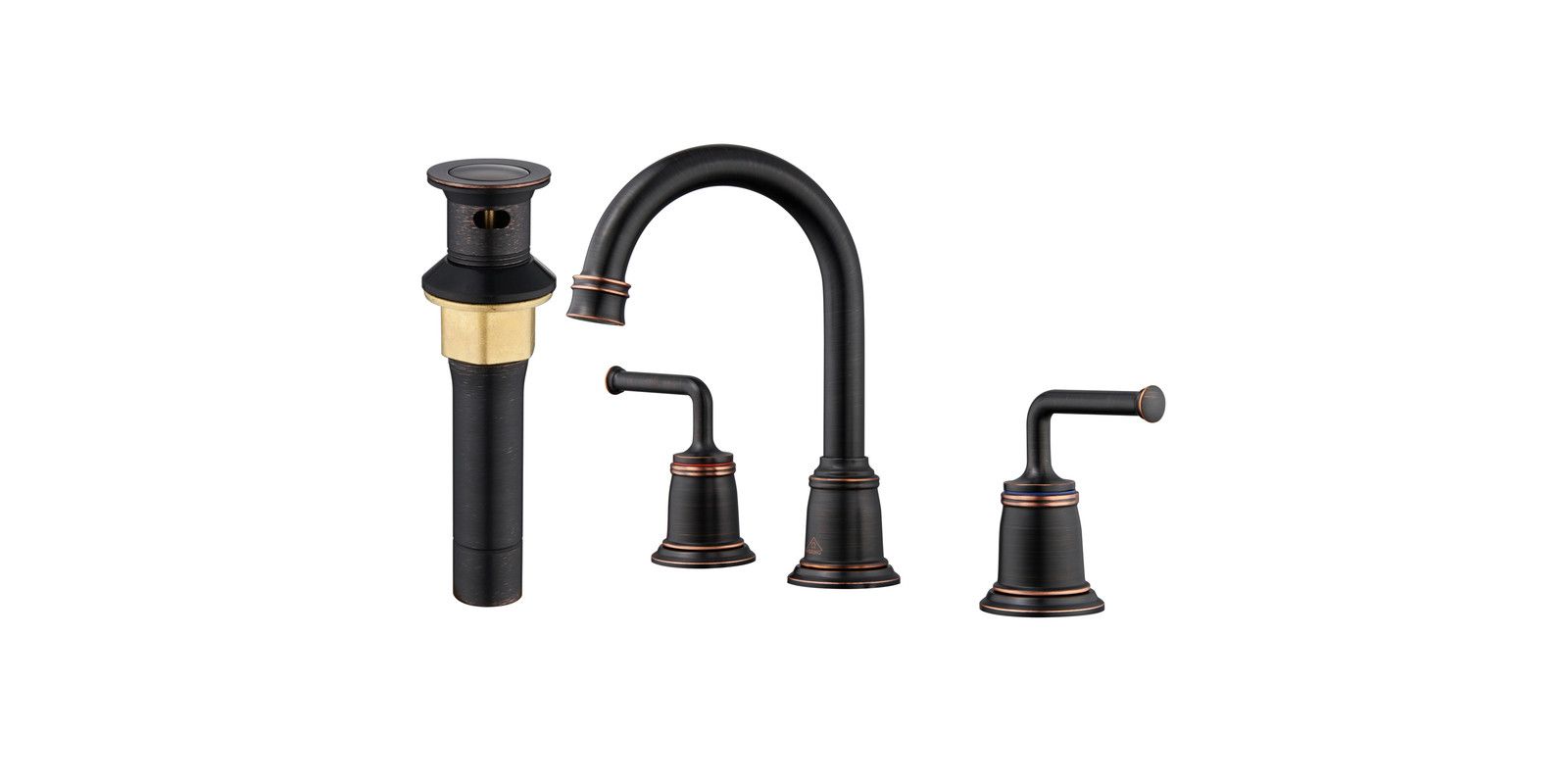 CASAINC 8 Inch Widespread 2-Handle Bathroom Sink Faucet with Drain Assembly