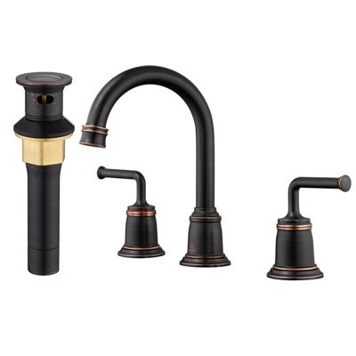 CASAINC 8 Inch Widespread 2-Handle Bathroom Sink Faucet with Drain Assembly