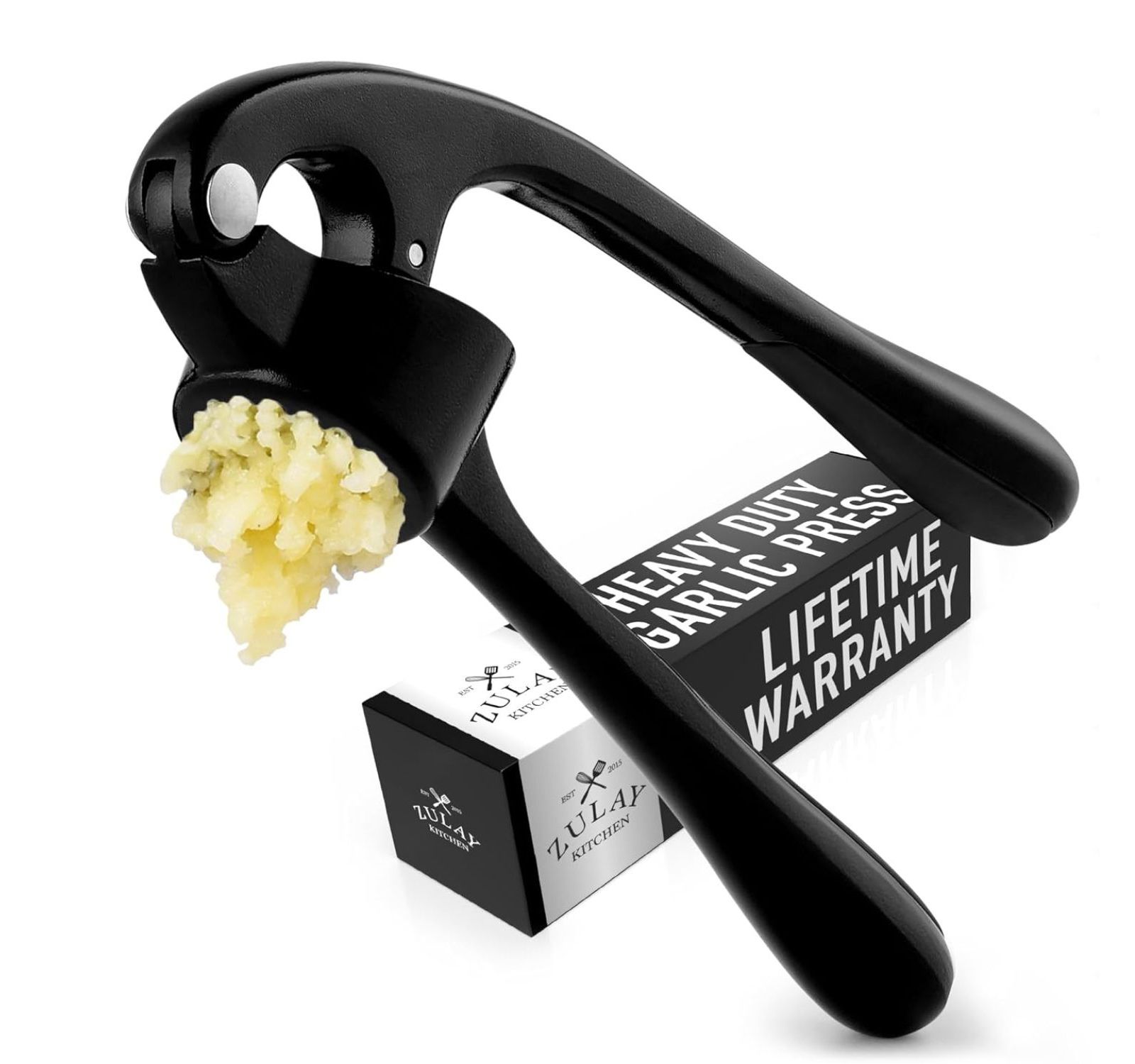 Zulay Kitchen Premium Garlic Press Durable Easy Squeeze Garlic Mincer Tool