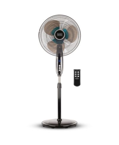 Осциллирующий напольный вентилятор BLACK+DECKER BFSD116B с пультом, черный