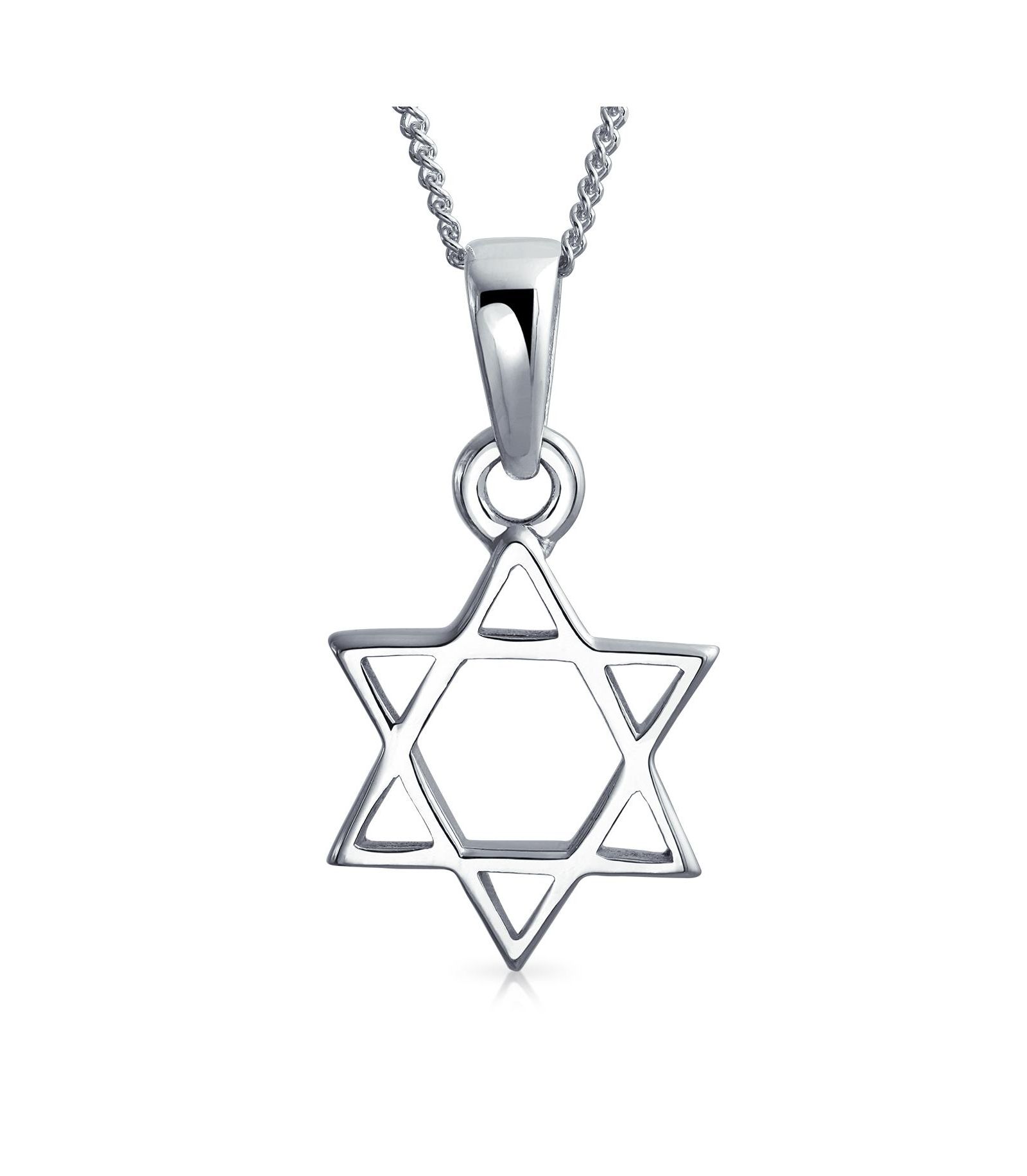 Bling Jewelry Ожерелье Hanukkah Magen Star of David Pendant.925 Sterling Silver