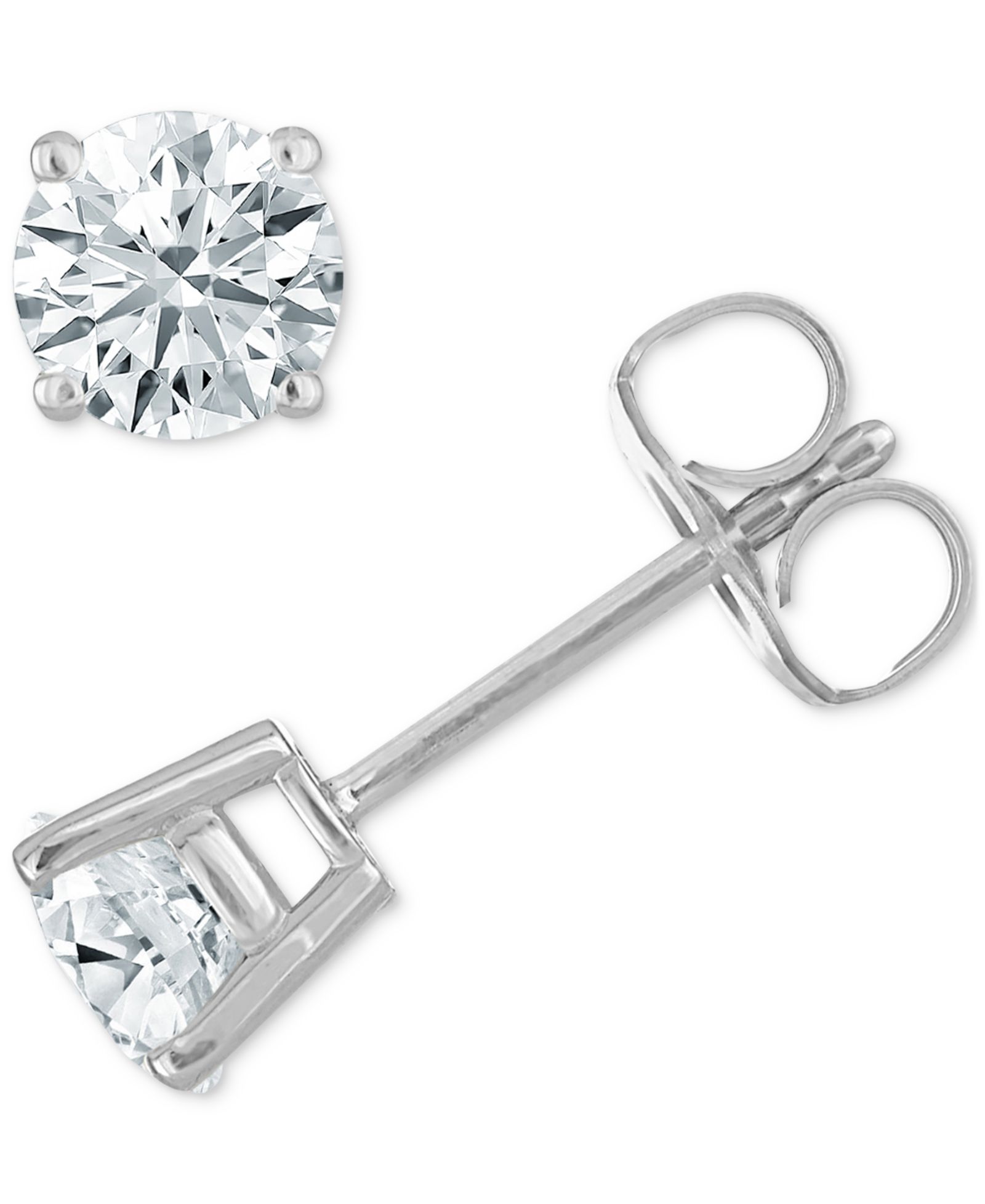 Серьги-гвоздики Diamond Four Prong Stud 14k White Gold or 14k Gold