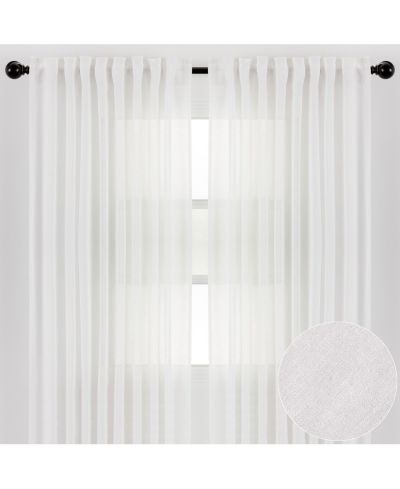 Шторы Chanasya 2-Panel Faux Belgian Flax Semi-Sheer Textured для гостиной, спальни и патио