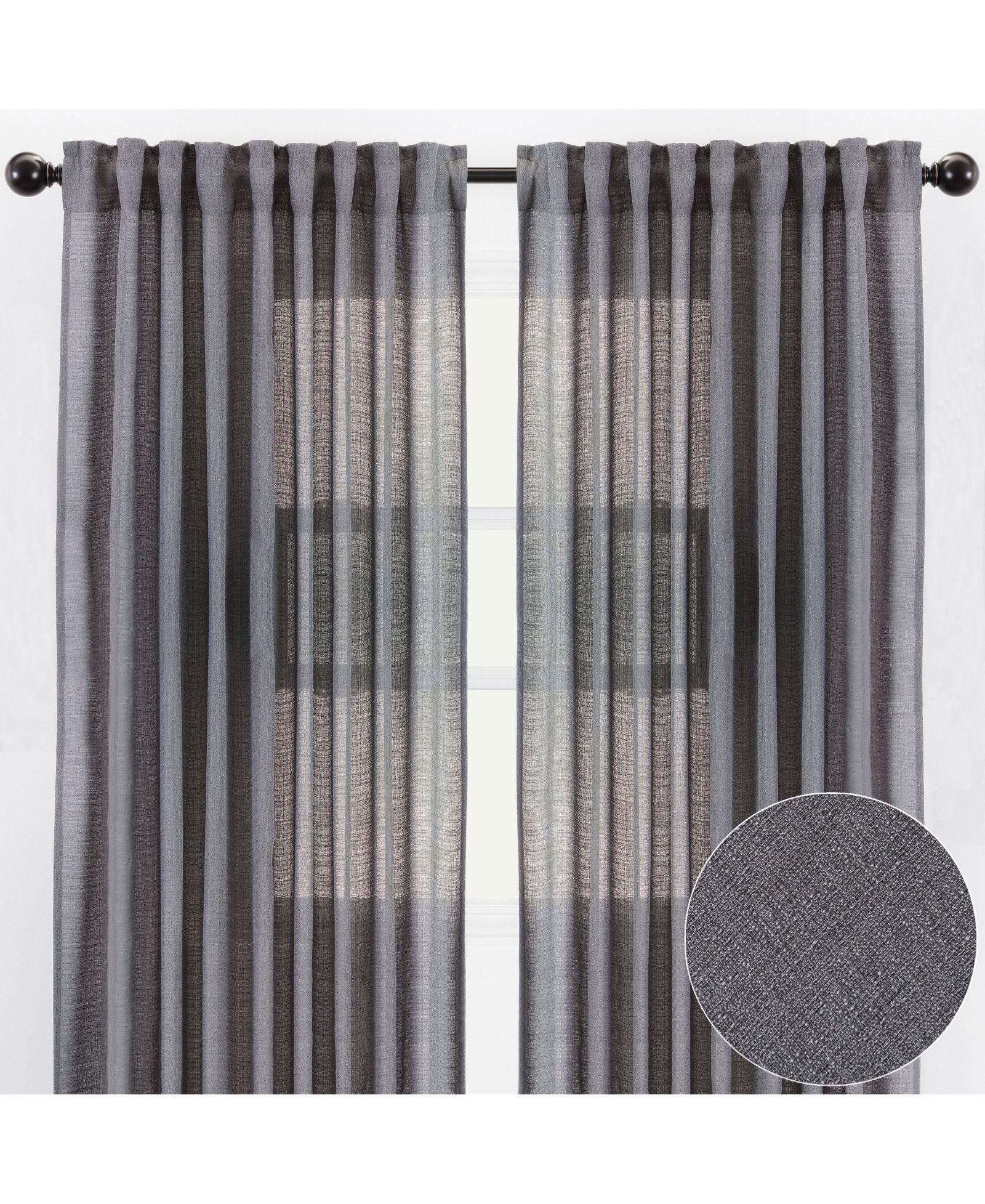 Полупрозрачные шторы Chanasya 2-Panel Faux Belgian Flax