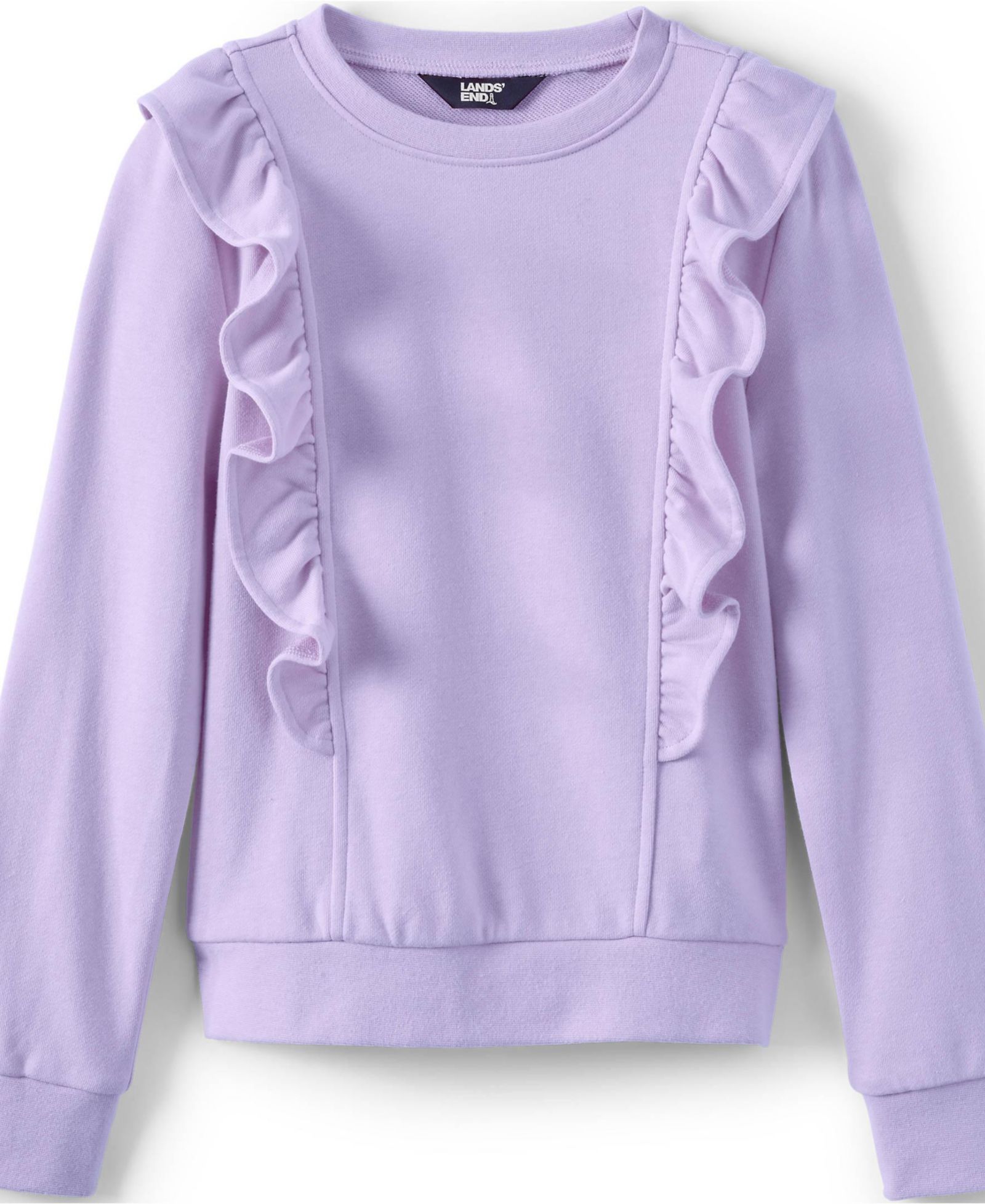 Детский уютный флисовый свитшот Lands' End Long Sleeve Ruffle