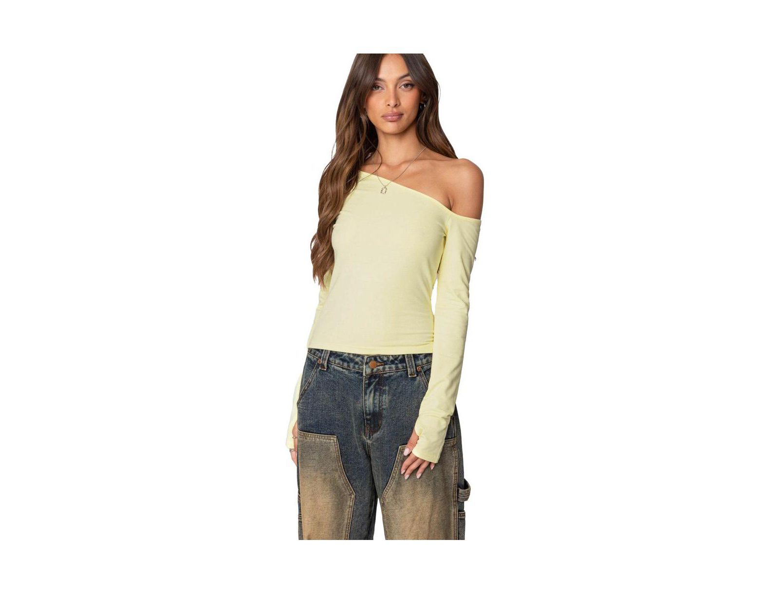 Edikted Womens Swan Asymmetric Top