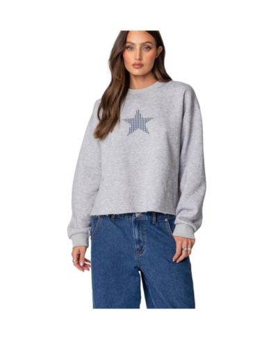 Женский свитшот Edikted в клетку Gingham Star