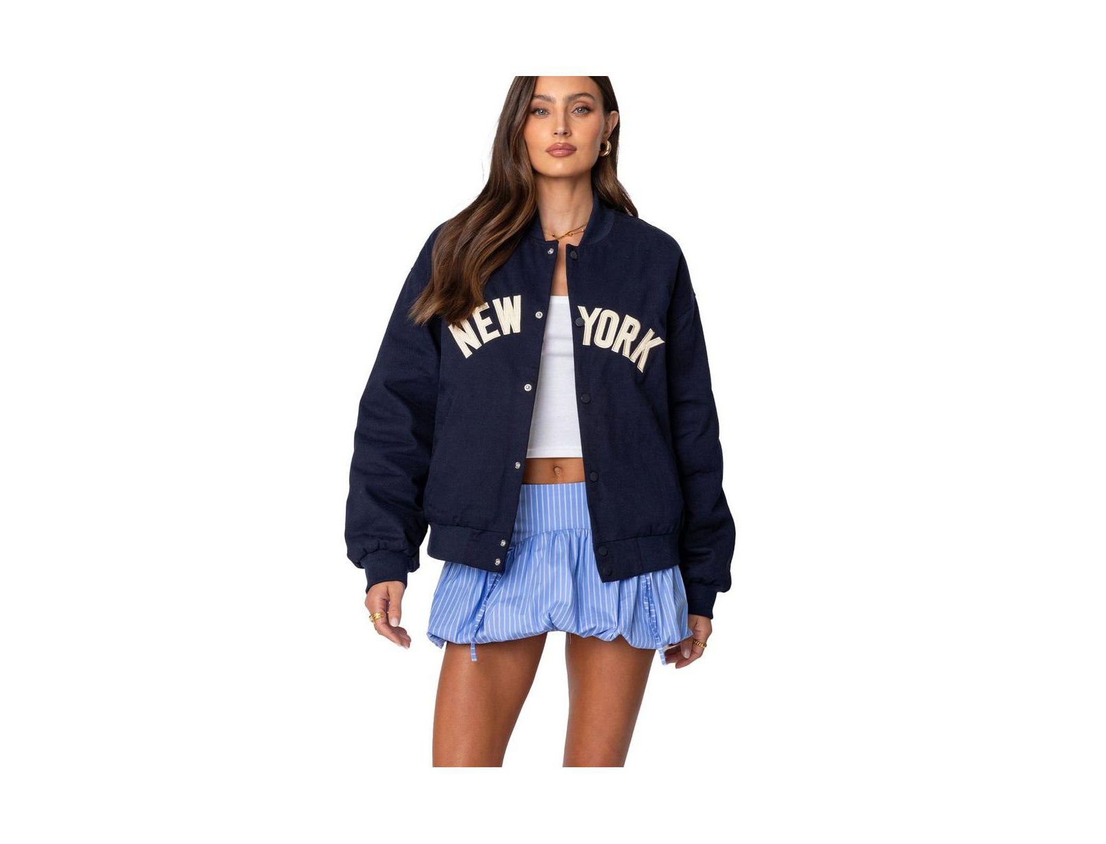 Edikted Women's Big Apple Oversized Bomber Jacket