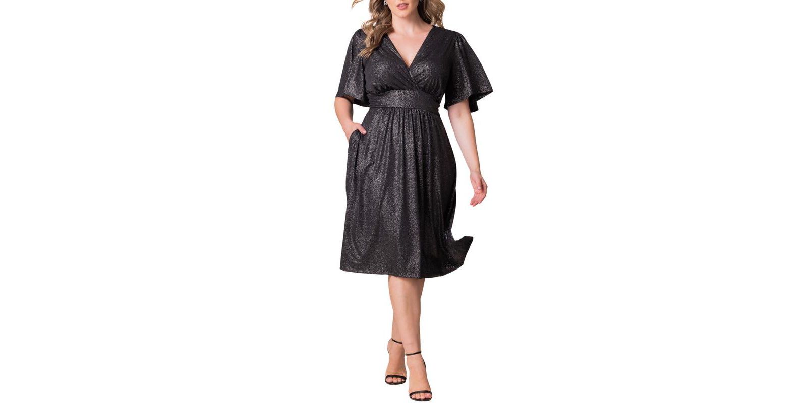 Женское коктейльное платье Kiyonna Plus Size Crystal Cove с карманами