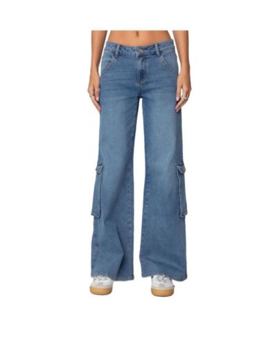 Edikted Women's Lunar Low Rise Cargo Jeans