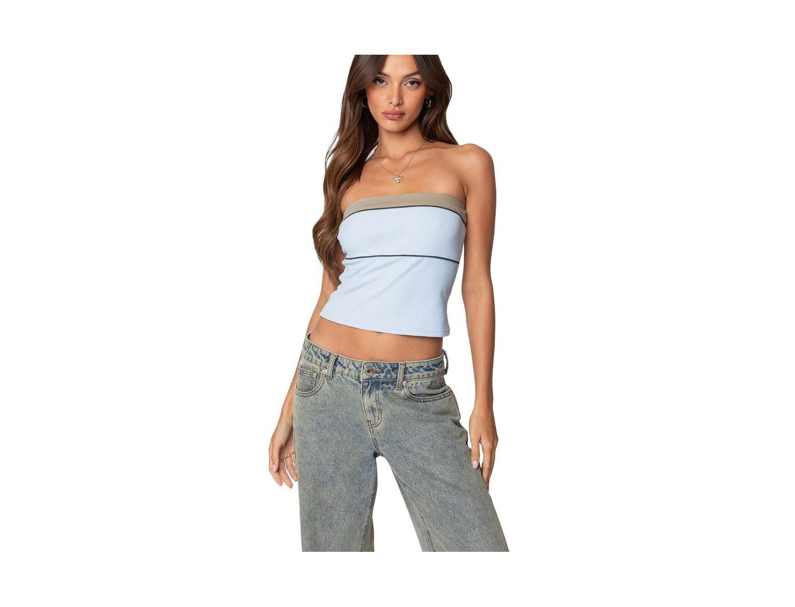 Топ Edikted Womens Ciara Ribbed Tube