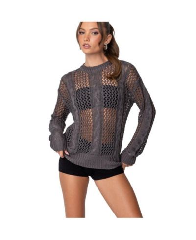 Женский вязаный свитер Edikted Cable Open Knit