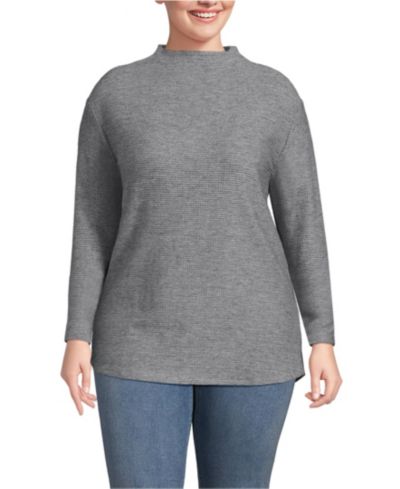 Lands' End Plus Size туника с V-образным вырезом и длинным рукавом