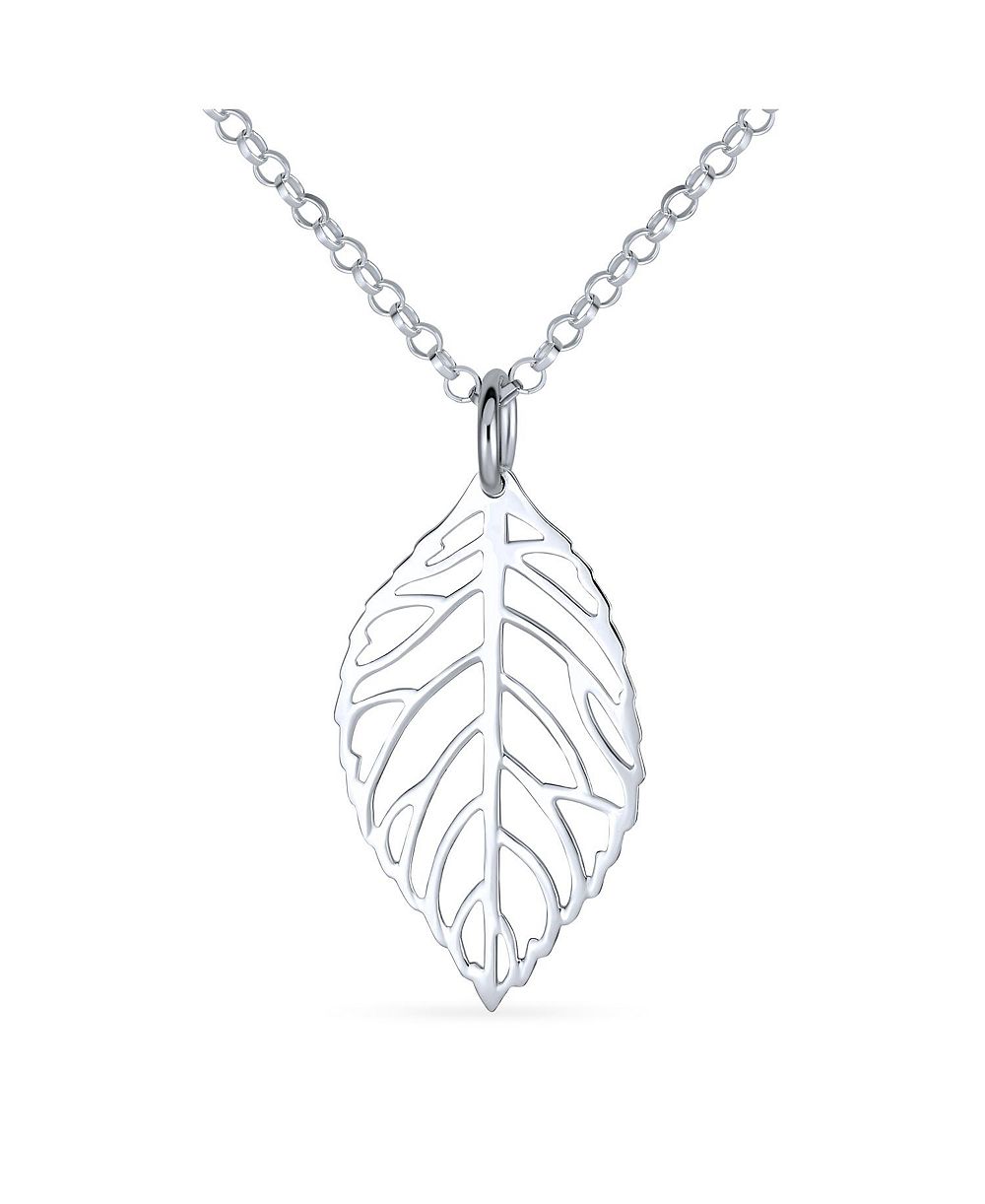 Колье-подвеска Bling Jewelry Native American Style Bohemian Boho Nature Open Leaf Dangling Pendant Western Jewelry.925 Sterling Silver With Chain