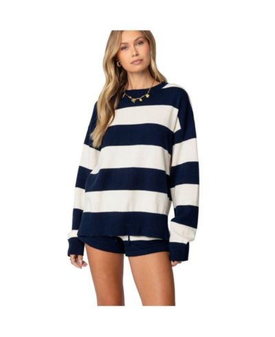 Женский объемный полосатый свитер Edikted Riley Oversized