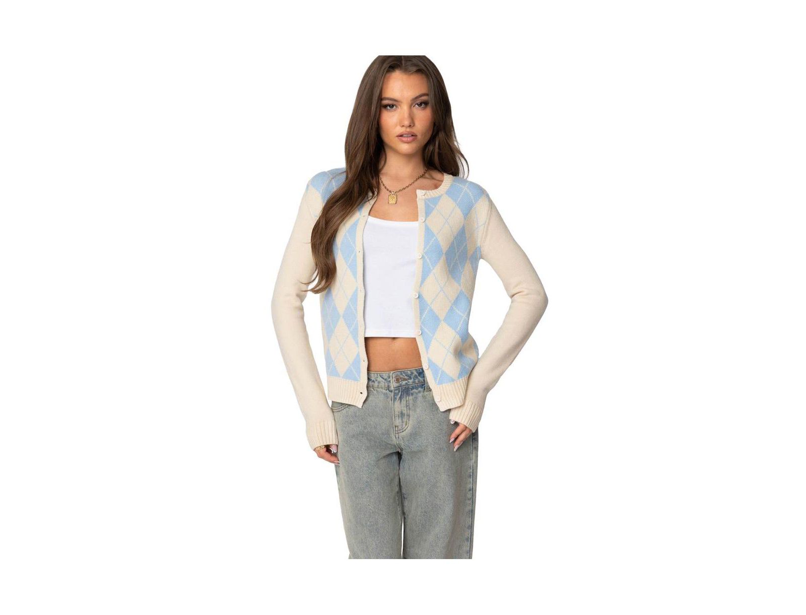 Женский кардиган Edikted Maybelle Argyle