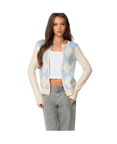 Edikted Women's Maybelle Argyle Cardigan