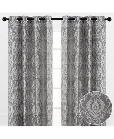 Шторы Chanasya Premium Damask с люверсами, комплект из 2 панелей